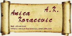 Anica Koraćević vizit kartica